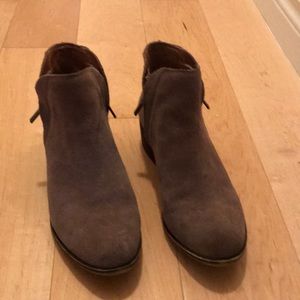 Gray suede Lucky Brand booties in great condition.